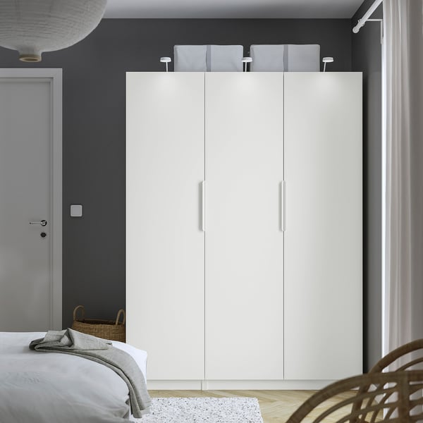 PAX / FORSAND wardrobe combination, white/white, 150x60x201 cm