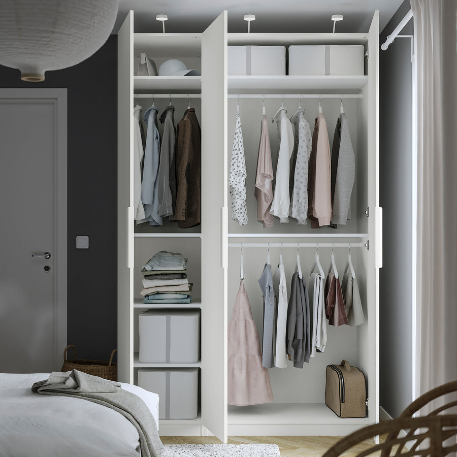 PAX / FORSAND wardrobe combination, white/white, 150x236.4x60 cm