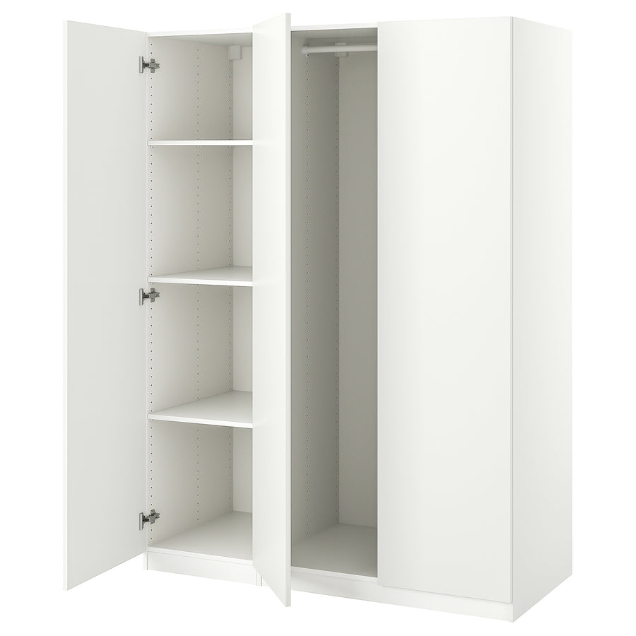 PAX / FORSAND wardrobe combination, white/white, 150x60x201 cm
