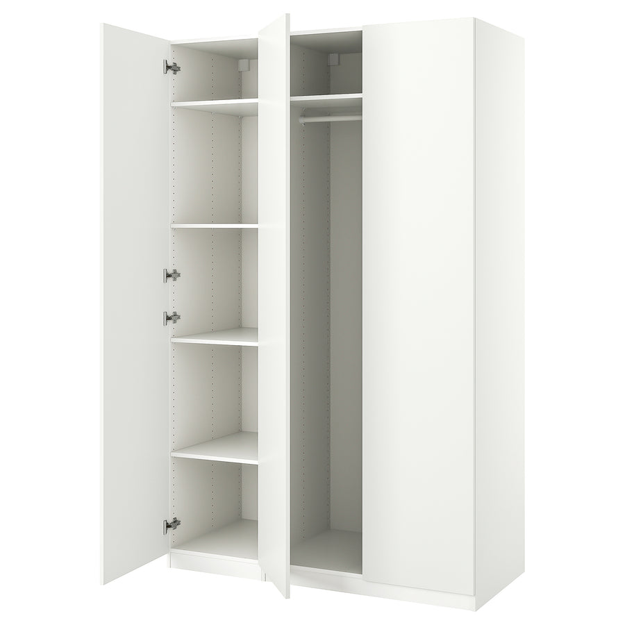 PAX / FORSAND wardrobe combination, white/white, 150.0x236.4x60.0 cm