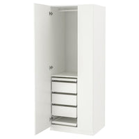 PAX / FORSAND wardrobe combination, white/white, 75x60x201 cm