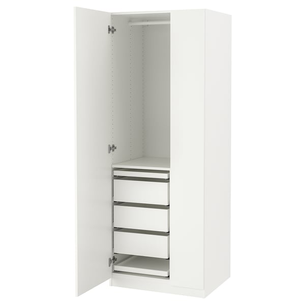PAX / FORSAND wardrobe combination, white/white, 75x60x201 cm