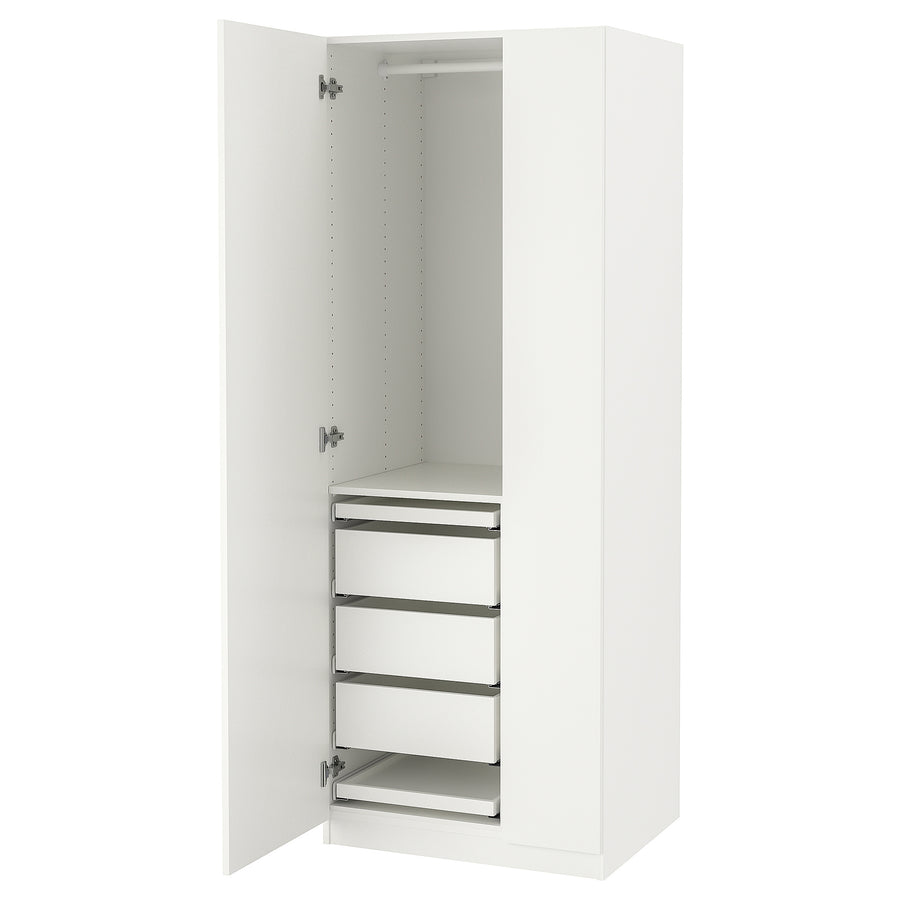 PAX / FORSAND wardrobe combination, white/white, 75x60x201 cm
