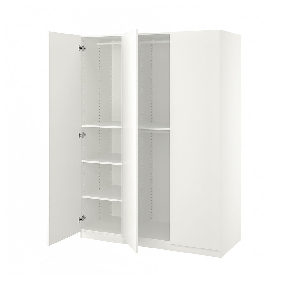 PAX / FORSAND wardrobe combination, white/white, 150x60x201 cm