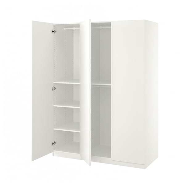 PAX / FORSAND wardrobe combination, white/white, 150x60x201 cm