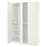 PAX / FORSAND wardrobe combination, white/white, 150x60x236 cm