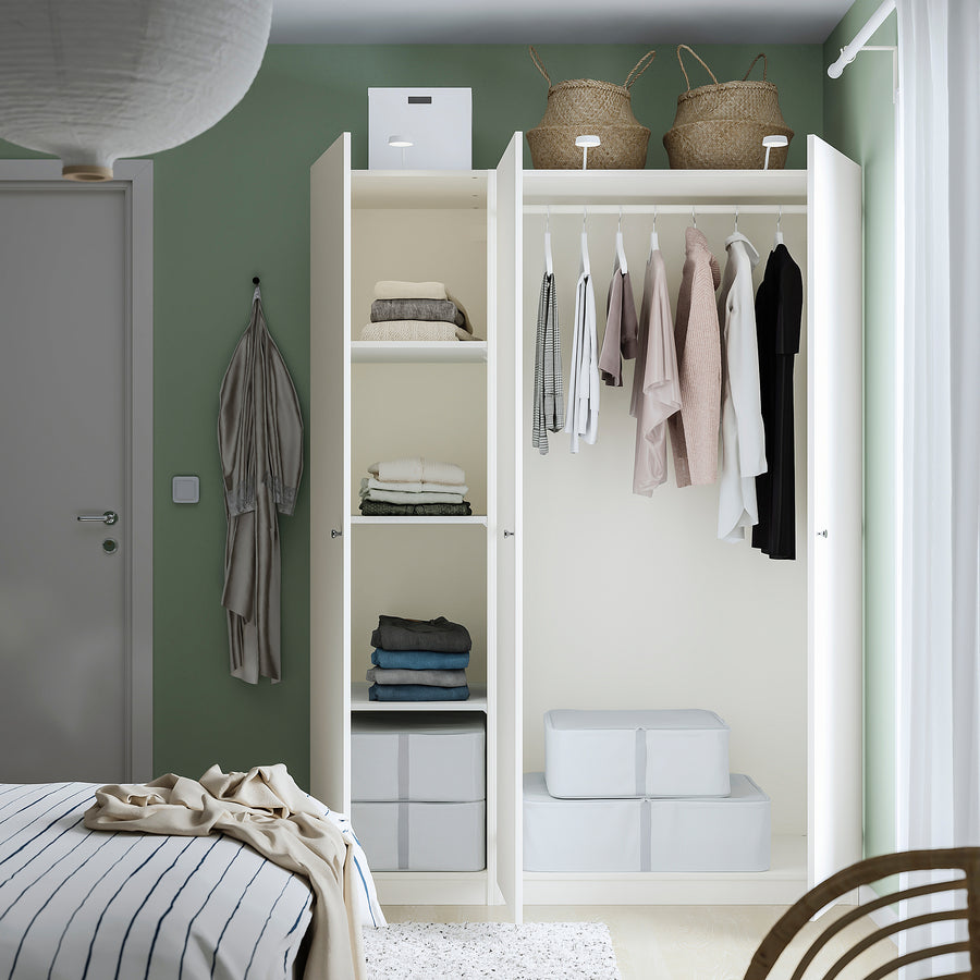 PAX / FORSAND wardrobe combination, white/white, 150x60x201 cm