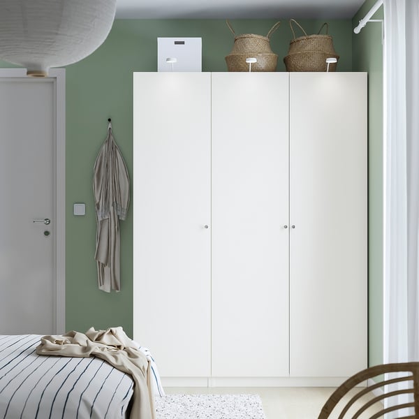 PAX / FORSAND wardrobe combination, white/white, 150x60x201 cm