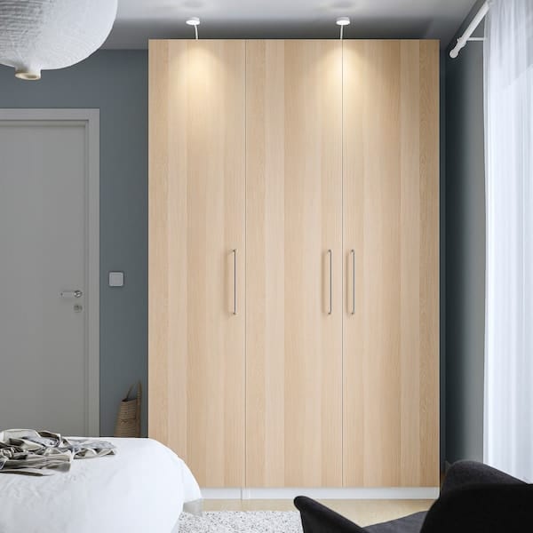 Ikea PAX / FORSAND - Wardrobe combination, white / oak effect with white stain,150x60x236 cm