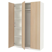 PAX / FORSAND wardrobe combination, white/white stained oak effect, 150x60x236 cm
