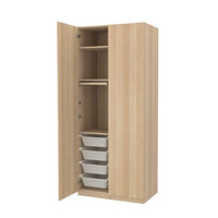 PAX / FORSAND wardrobe combination, white stained oak effect/white stained oak effect, 100x60x236 cm
