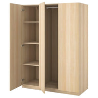PAX / FORSAND wardrobe combination, white stained oak effect/white stained oak effect, 150x60x201 cm