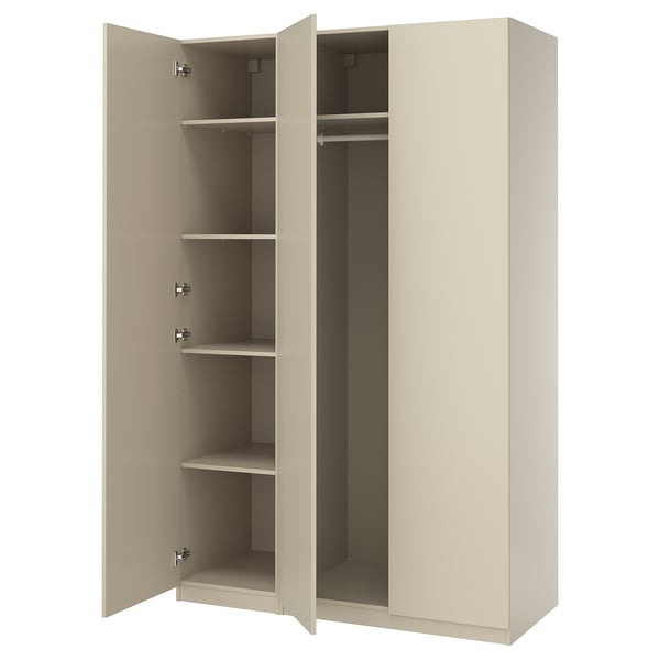 PAX / FORSAND wardrobe combination, grey-beige/grey-beige, 150x60x236 cm