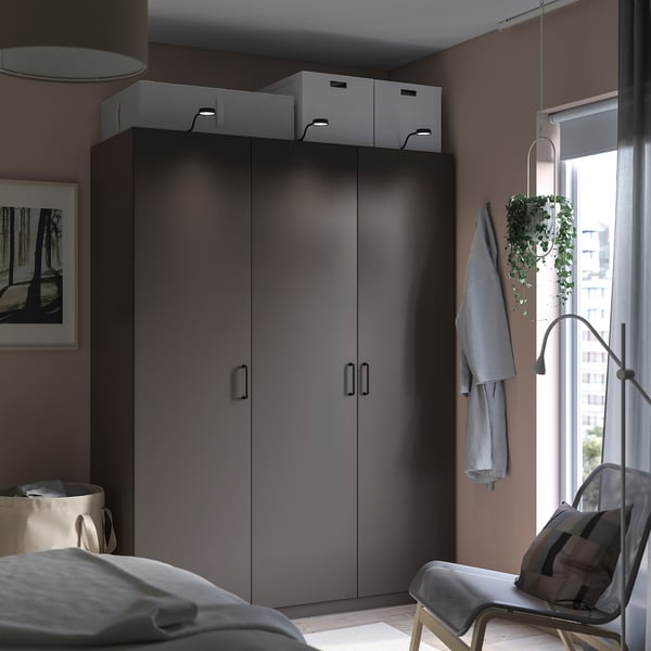 PAX / FORSAND wardrobe combination, dark grey/dark grey, 150x60x201 cm