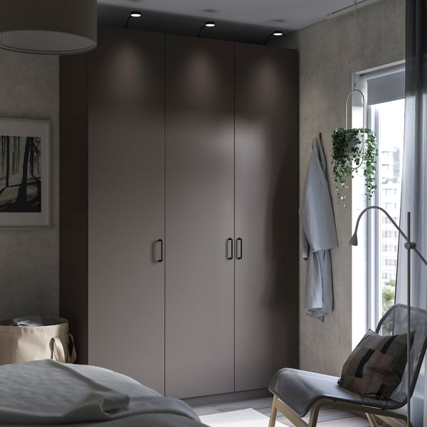 PAX / FORSAND wardrobe combination, dark grey/dark grey, 150x60x236 cm