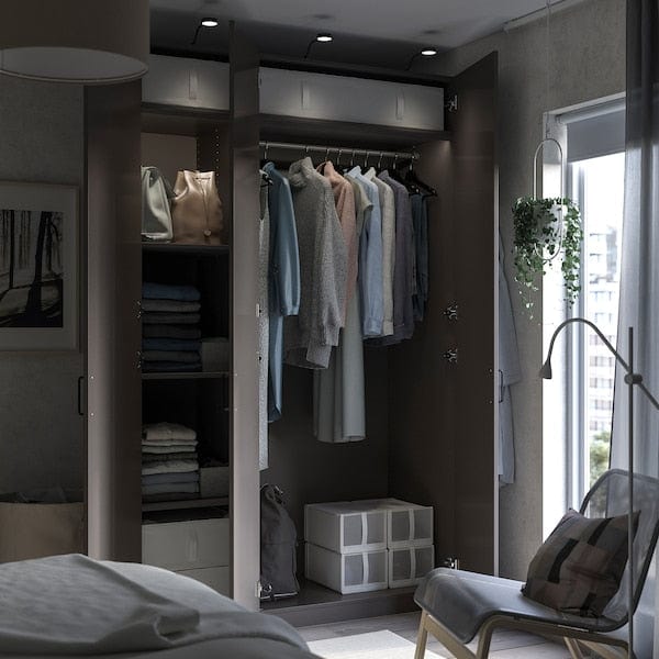 Ikea PAX / FORSAND - Wardrobe combination, dark grey/dark grey,150x60x236 cm