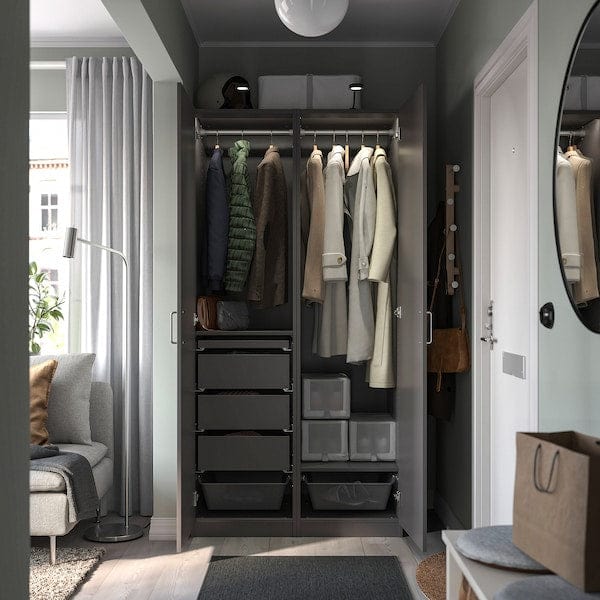 Ikea PAX / FORSAND - Wardrobe combination, dark grey/dark grey,100x60x201 cm