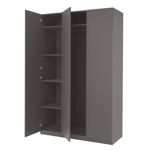 PAX / FORSAND wardrobe combination, dark grey/dark grey, 150x60x236 cm