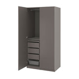 PAX / FORSAND wardrobe combination, dark grey/dark grey, 100x60x201 cm