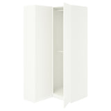 PAX / FORSAND corner wardrobe, white/white, 111/88x201 cm