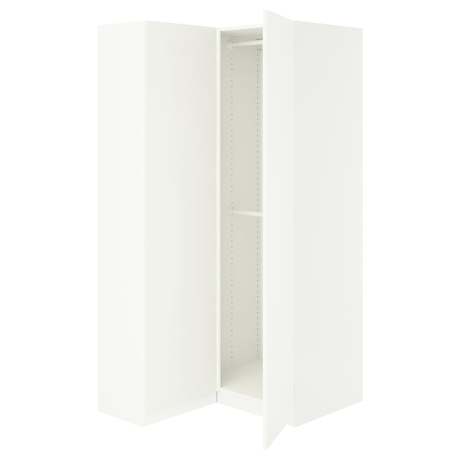 PAX / FORSAND corner wardrobe, white/white, 111/88x201 cm