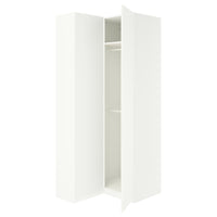 PAX / FORSAND corner wardrobe, white/white, 111/88x236 cm