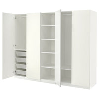 PAX / FORSAND wardrobe, white/white, 250x60x201 cm