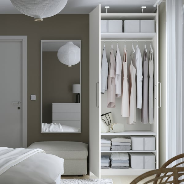 PAX / FORSAND wardrobe, white/white, 100x60x236 cm