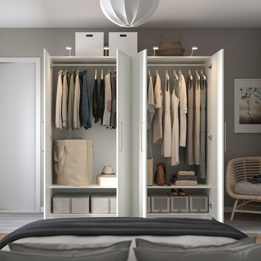 PAX / FORSAND wardrobe, white/white, 200x60x201 cm