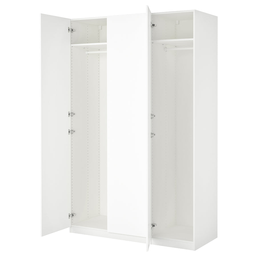 PAX / FORSAND wardrobe, white/white, 150x236.4x60 cm