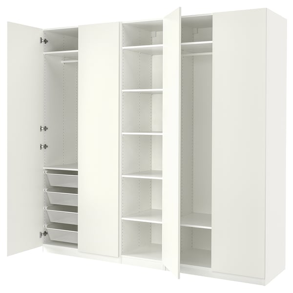 PAX / FORSAND wardrobe, white/white, 250x60x236 cm