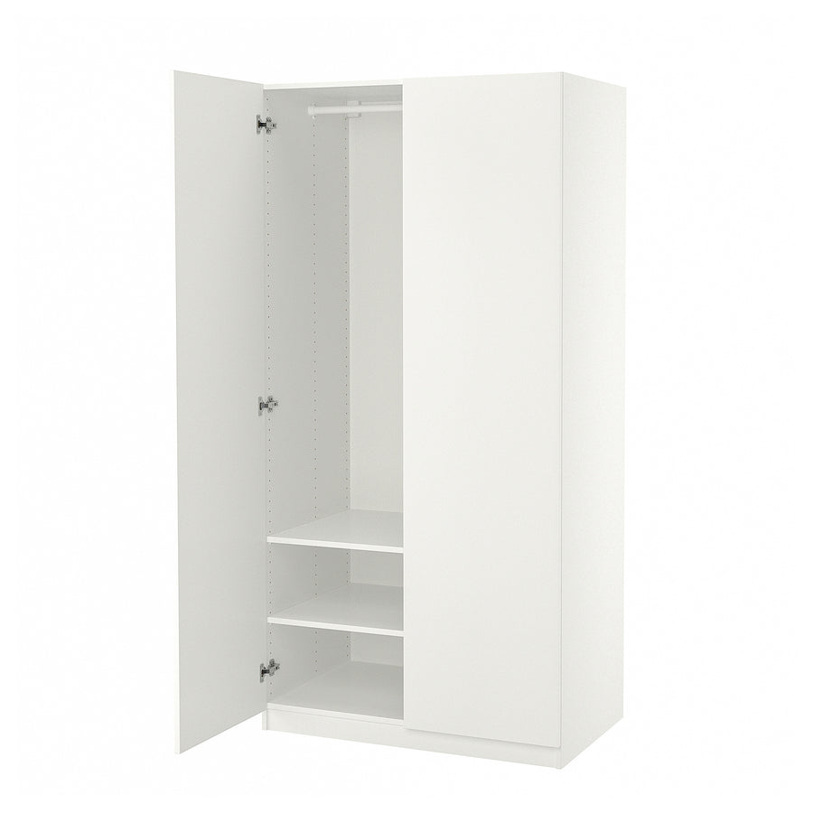 PAX / FORSAND wardrobe, white/white, 100x60x201 cm