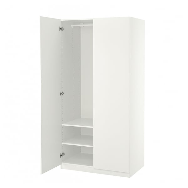 PAX / FORSAND wardrobe, white/white, 100x60x201 cm