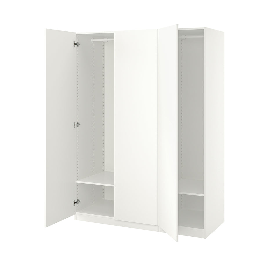 PAX / FORSAND wardrobe, white/white, 150x60x201 cm