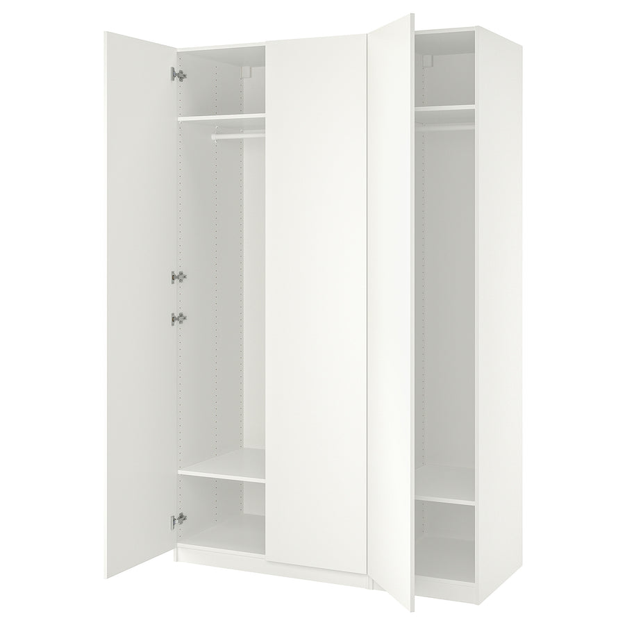 PAX / FORSAND wardrobe, white/white, 150x60x236 cm