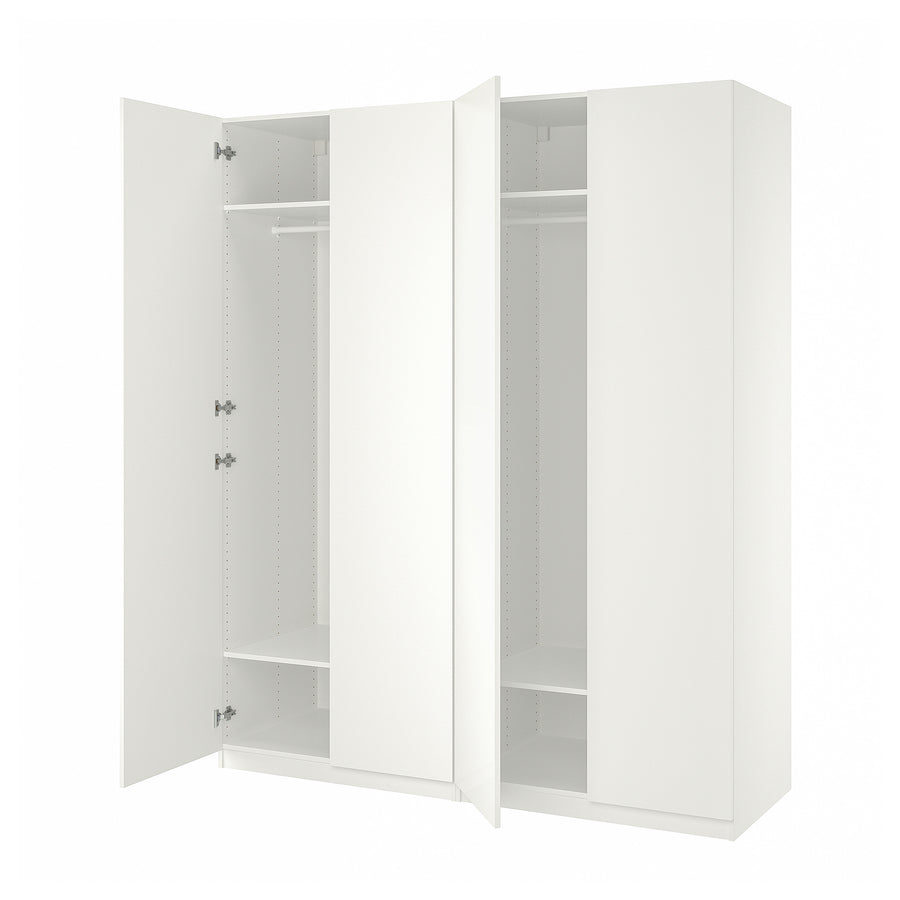 PAX / FORSAND wardrobe, white/white, 200x60x236 cm