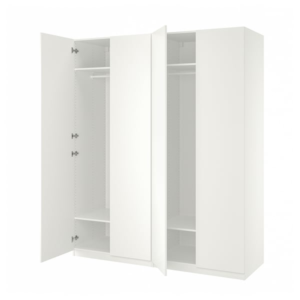 PAX / FORSAND wardrobe, white/white, 200x60x236 cm