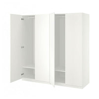 PAX / FORSAND wardrobe, white/white, 200x60x201 cm