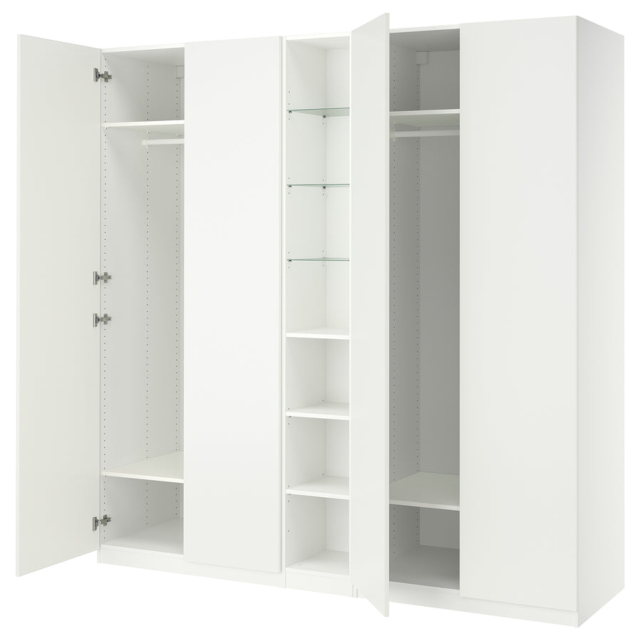 PAX / FORSAND wardrobe, white/white, 235x60x236 cm