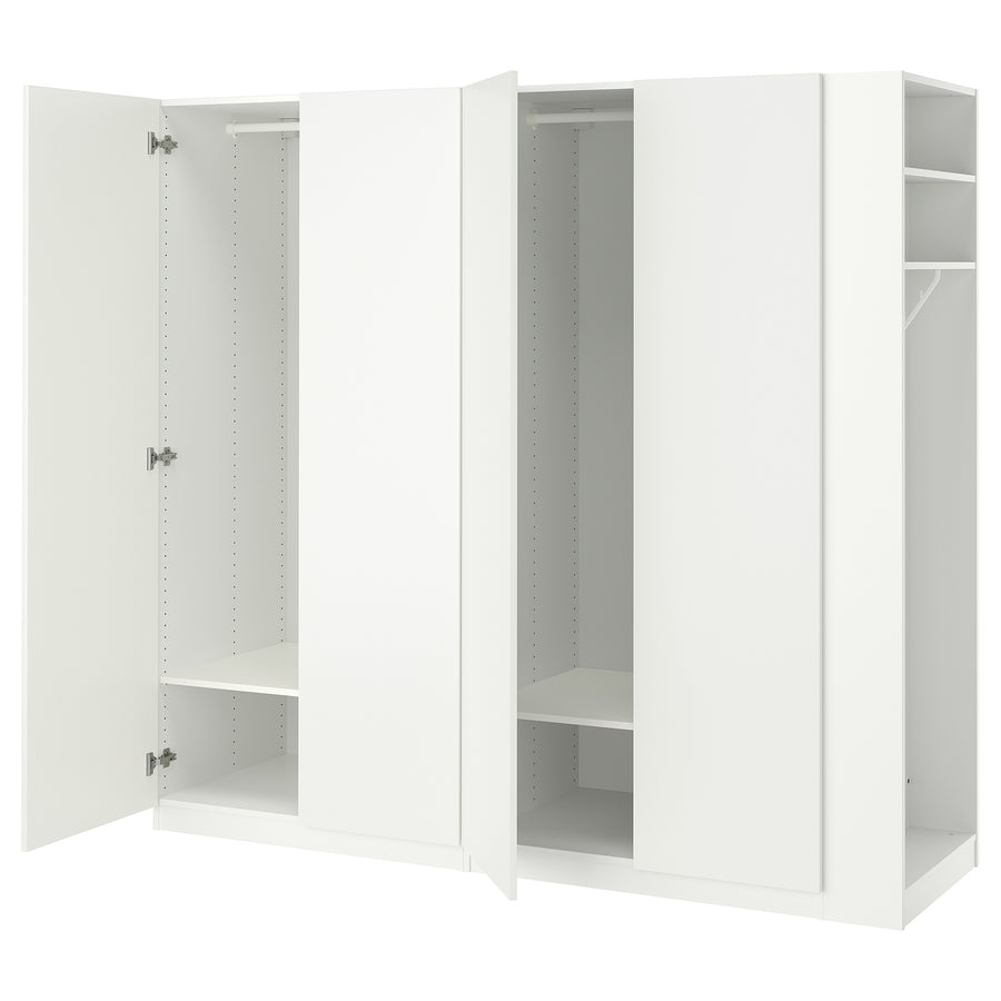 PAX / FORSAND wardrobe, white/white, 220x60x201 cm