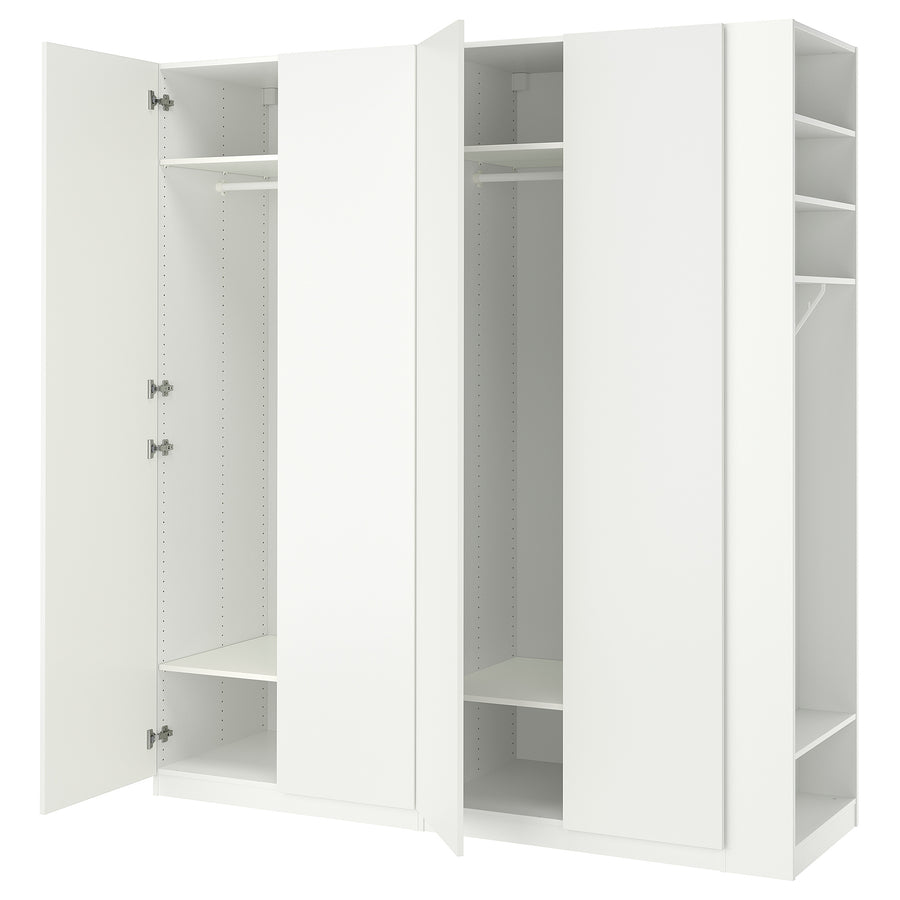 PAX / FORSAND wardrobe, white/white, 220x60x236 cm