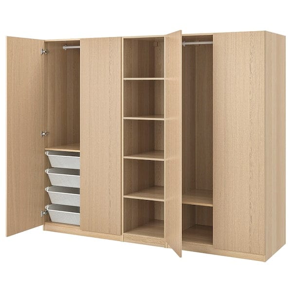 Ikea PAX / FORSAND - Wardrobe, oak effect with white stain / oak effect with white stain,250x60x201 cm