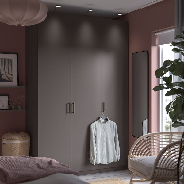 PAX / FORSAND wardrobe, dark grey/dark grey, 150x60x236 cm
