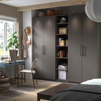 PAX / FORSAND - Wardrobe, dark grey/dark grey,250x60x236 cm