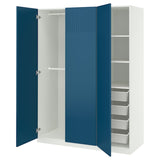 PAX / FYRUDDEN wardrobe combination, white/blue, 150x60x201 cm