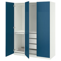 PAX / FYRUDDEN wardrobe combination, white/blue, 150x60x201 cm