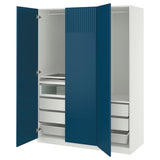 PAX / FYRUDDEN wardrobe combination, white/blue, 150x60x201 cm