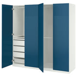 PAX / FYRUDDEN wardrobe combination, white/blue, 200x60x201 cm