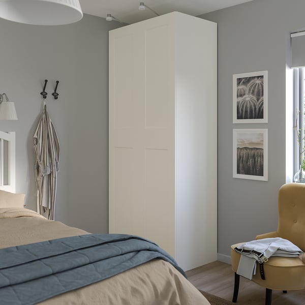 PAX / GRIMO wardrobe combination, white/white, 100x60x236 cm