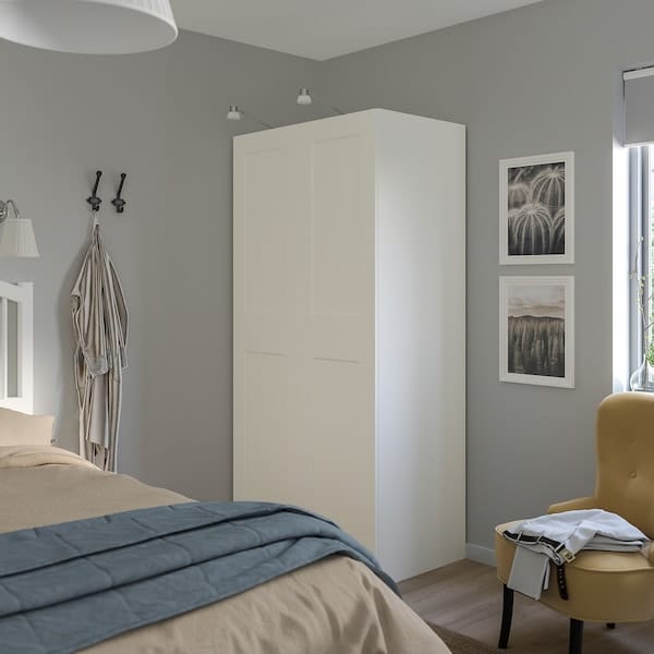 Ikea PAX / GRIMO - Wardrobe combination, white/white,100x60x201 cm